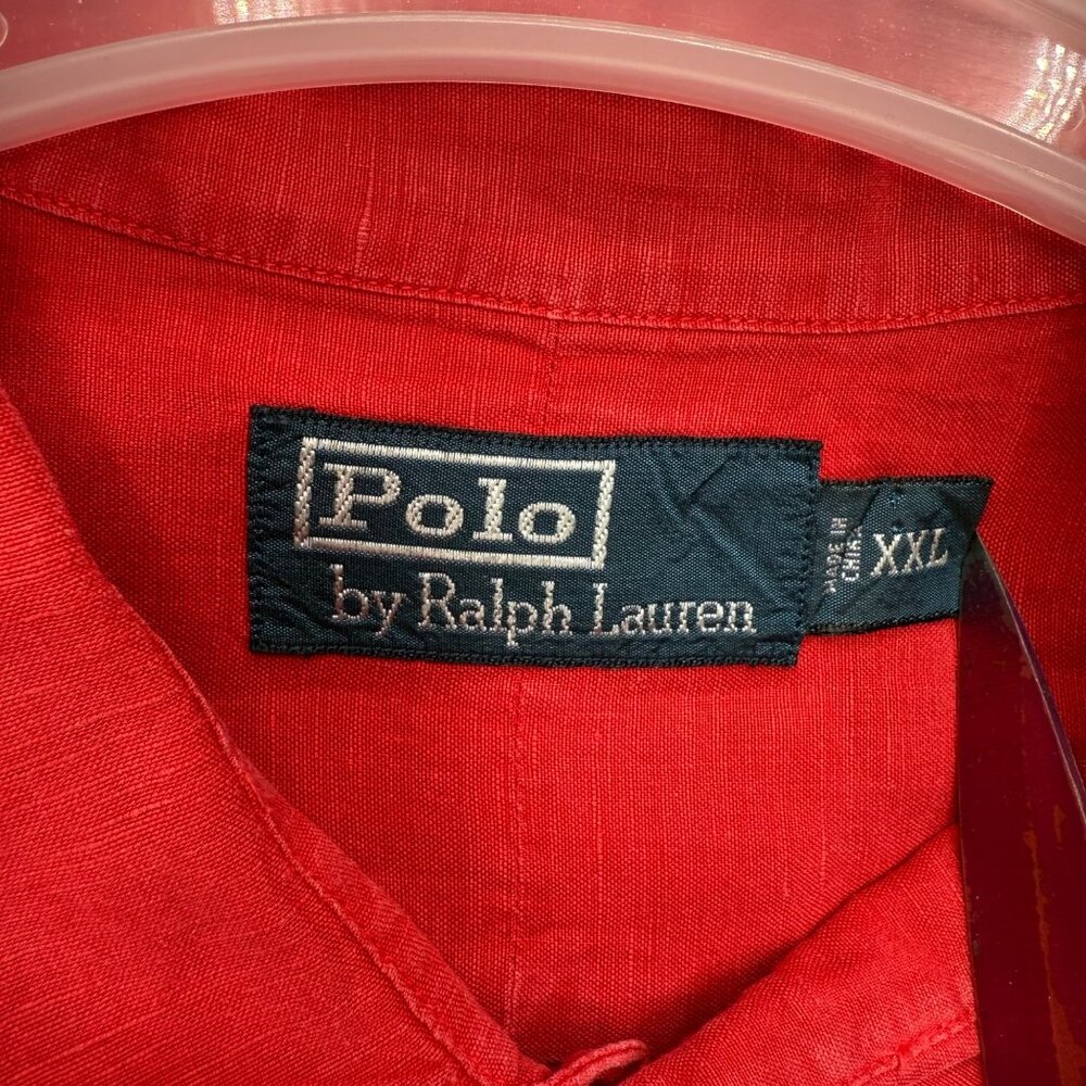 Polo Ralph Lauren Mens Size XXL Red Long Sleeve Button-Up Dress Shirt - Picture 4 of 9